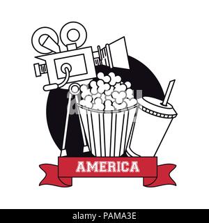 Stati Uniti d'America film e intrattenimento Illustrazione Vettoriale