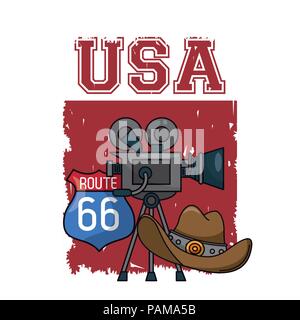 Stati Uniti d'America film e intrattenimento Illustrazione Vettoriale