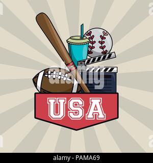 Stati Uniti d'America film e intrattenimento Illustrazione Vettoriale