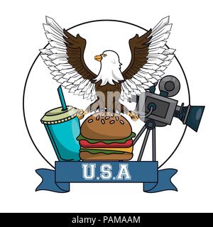 Stati Uniti d'America film e intrattenimento Illustrazione Vettoriale