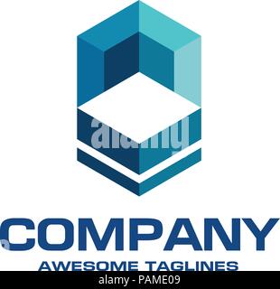 Edilizia e concetto di logo, la costruzione dell'edificio illustrazione immobiliare di logo, vettore modello di logo Illustrazione Vettoriale