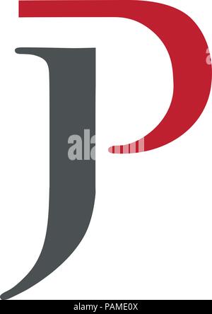 Terra creativa semplice lettera JP, lettera PJ logo concetto vettoriale Illustrazione Vettoriale