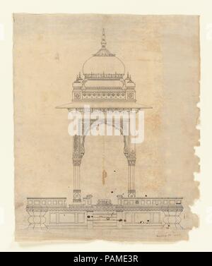 Padiglione a cupola. Cultura: India, società scuola. Dimensioni: immagine (Vista): 15 1/2 x 19 1/4 in. (39,4 x 48,9 cm) incorniciato: 28 x 32 in. (71,1 x 81,3 cm). Data: ca. 1830. Museo: Metropolitan Museum of Art di New York, Stati Uniti d'America. Foto Stock