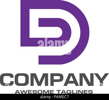 Creative lettera D del logo, Abstract business logo design template, moderna lettera D del logo modificabile del modello per il tuo business Illustrazione Vettoriale