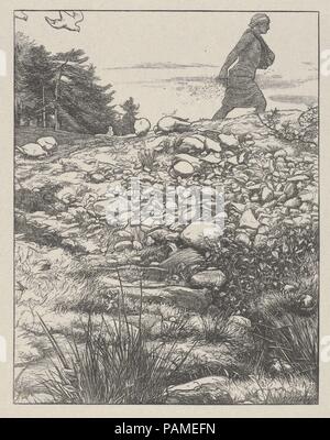 Il seminatore (parabole del nostro Signore e Salvatore Gesù Cristo). Artista: Dopo Sir John Everett Millais (British, Southampton 1829-1896 Londra). Dimensioni: Immagine: 5 1/2 x 4 5/16 in. (13,9 x 10,9 cm) foglio: 7 5/16 x 6 1/16 in. (18,6 x 15,4 cm). Incisore: Dalziel fratelli (British, active 1839-1893). Data: 1864. Esso ha preso Millais sette anni per la progettazione di venti immagini ispirate dal Nuovo Testamento parabole per la Dalziel fratelli e le stampe sono considerati i pinnacoli di legno inciso illustrazione. L'artista ha scritto ai suoi editori, "posso fare disegni ordinaria come rapidamente come la maggior parte degli uomini, ma t Foto Stock