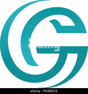 Miglior lettera G concetto business logo design template, lettera g cerchio logo stile concept Illustrazione Vettoriale