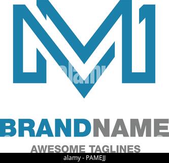 Lettera di creative logo M, lettera M Abstract business logo design modello. Illustrazione Vettoriale