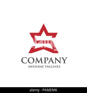 Lettera S logo vettoriale simbolo come a forma di stella. creative lettera S logo a stella Illustrazione Vettoriale
