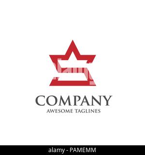 Lettera S logo vettoriale simbolo come a forma di stella. creative lettera S logo a stella Illustrazione Vettoriale