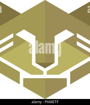 Testa leone vettore, abstract testa leone segno del vettore concetto illustrazione, testa Leone logo, Wild testa leone illustrazione grafica, elemento di design Illustrazione Vettoriale