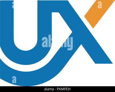 Lettera di creative UX icona del concetto di logo, innovativo UX marketing concetto di logo Illustrazione Vettoriale