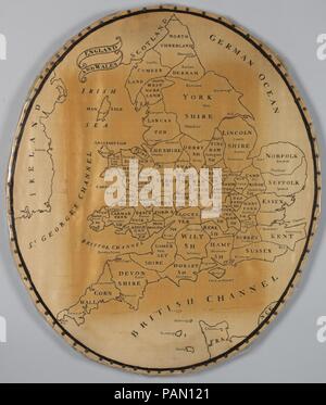 Mappa ricamato campionatore. Cultura: British. Dimensioni: H. 17 1/8 x W. 14 5/8 pollici (43,5 x 37,1 cm). Data: tardo XVIII-XIX secolo. Museo: Metropolitan Museum of Art di New York, Stati Uniti d'America. Foto Stock