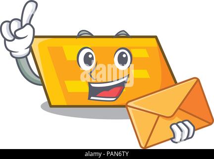 Busta con carattere di parallelogramma in stile cartone animato Illustrazione Vettoriale