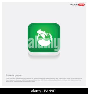 Globo mondo iconGreen pulsante Web - Free icona vettore Illustrazione Vettoriale