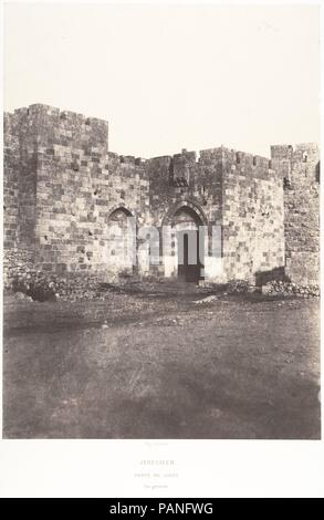 Jérusalem, Porte de Jaffa, Vue générale. Artista: Auguste Salzmann (Francese, 1824-1872). Stampante: Imprimerie photographique de Blanquart-Évrard, à Lille (francese, attivo 1851-55). Data: 1854. Museo: Metropolitan Museum of Art di New York, Stati Uniti d'America. Foto Stock