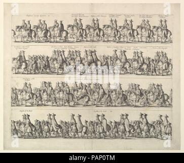 Processione solenne incoronazione di Carlo II a Londra. Artista: Wenceslaus Hollar (boemo, Praga 1607-1677 Londra). Data: 1662. Museo: Metropolitan Museum of Art di New York, Stati Uniti d'America. Foto Stock