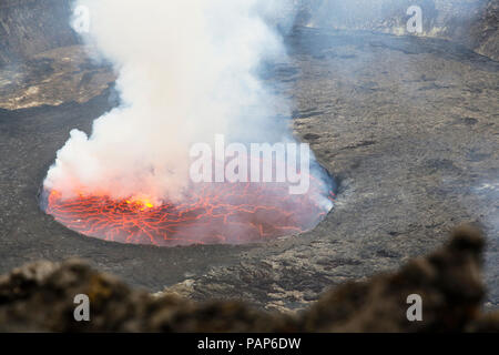 Africa, Repubblica Democratica del Congo, il Parco nazionale di Virunga, vulcano Nyiragongo Foto Stock