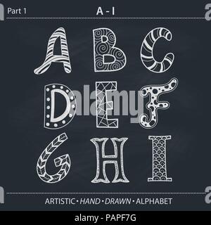 Vettore disegnati a mano alfabeto Illustrazione Vettoriale