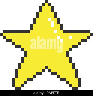 Vector pixel art star Illustrazione Vettoriale