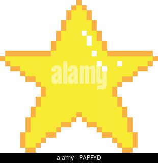 Vector pixel art star Illustrazione Vettoriale