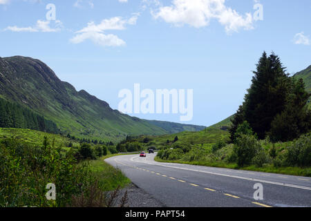 Campagna irlandese montagne Bluestack County Donegal Foto Stock