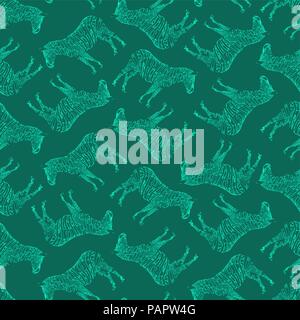 Illustrazione Vettoriale: Semaless pattern con la ripetizione delle zebre. Illustrazione Vettoriale