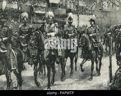 La regina Vittoria per il Giubileo d oro. La scorta di capi in corteo reale, 21 giugno 1887 Foto Stock