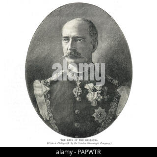 Giorgio I di Grecia, re degli Elleni, nato il principe William di Schleswig-Holstein-Sonderburg-Glücksburg, re di Grecia dal 1863 fino al suo assassinio nel 1913 Foto Stock
