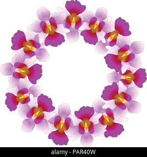 Viola Vanda Miss Joaquim Orchid Corona. Singapore fiore nazionale. Illustrazione Vettoriale. Illustrazione Vettoriale