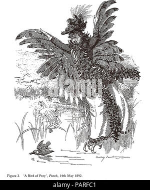 Cappello piumato - piume di uccelli erano di moda nel tardo Victorian/Edwardian società uno stile opposto dai soci fondatori della RSPB. Punch cartoon. Foto Stock