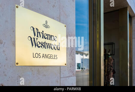 Vivienne Westwood shop logo del negozio segno, Melrose Avenue, Los Angeles, la California, Stati Uniti d'America Foto Stock