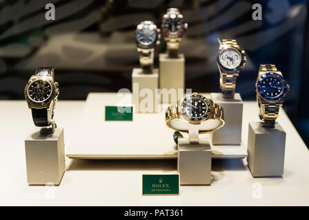 Rolex store display. Foto Stock