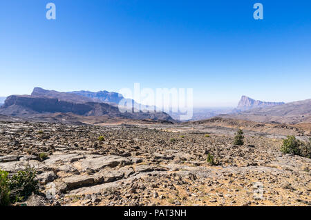 Le montagne vicino al Jebel Shams - Sultanato di Oman Foto Stock