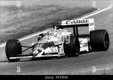 F1,Nigel Mansell, Williams Honda ,Germania GP, Nürburgring, 1986 Foto Stock