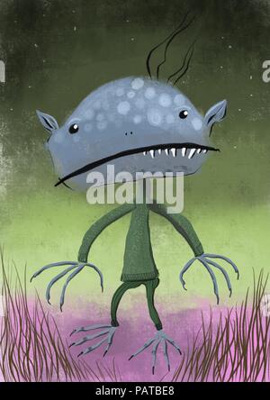 Un simpatico goblin illustrazione Foto Stock