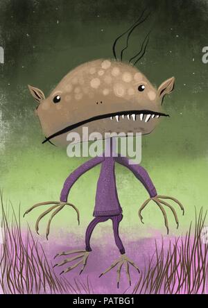 Un simpatico goblin illustrazione Foto Stock