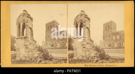 [Gruppo di 3 primi stereografia vedute della Chiesa Britannica e rovine del monastero di]. Artista: Sconosciuto (inglese). Dimensioni: Monta circa: 8,5 x 17,3 cm (3 3/8 x 6 13/16 in.). Data: 1860s-80s. Museo: Metropolitan Museum of Art di New York, Stati Uniti d'America. Foto Stock