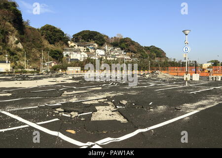 Danni dopo un tifone Tokyo Enoshima Foto Stock