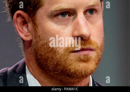 Amsterdam, Paesi Bassi. 23 Luglio, 2018. AMSTERDAM, Paesi Bassi - 24 luglio 2018 il principe Harry, duca di Sussex, durante la conferenza internazionale sull' AIDS a luglio 23, 2018 a Amsterdam, Paesi Bassi. (Foto di Patrick van Katwijk/Getty Images) | Credit: dpa/Alamy Live News Foto Stock