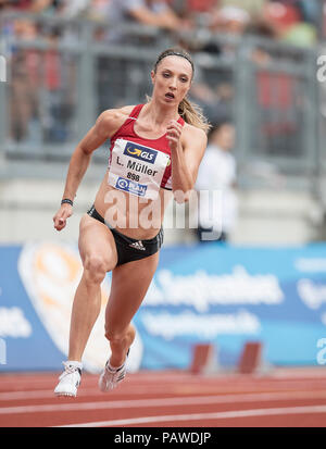 Norimberga, Deutschland. 22 Luglio, 2018. Laura MUELLER (MuÌller), 2° posto, LC Rehlingen, azione finale donne 200m su 22.07.2018. German Athletics Championships 2018, dal 20.07. - 22.07.2018 in Nuernberg/Germania. | Utilizzo di credito in tutto il mondo: dpa/Alamy Live News Foto Stock