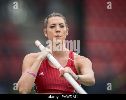 Norimberga, Deutschland. 22 Luglio, 2018. Katharina BAUER, TSV Bayer 04 Leverkusen, azione. Ultima pole vault di donne su 22.07.2018. German Athletics Championships 2018, dal 20.07. - 22.07.2018 in Nuernberg/Germania. | Utilizzo di credito in tutto il mondo: dpa/Alamy Live News Foto Stock