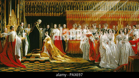 Leslie Charles Robert - Queen Victoria di ricevere il sacramento a sua incoronazione 28 Giugno 1838 Foto Stock