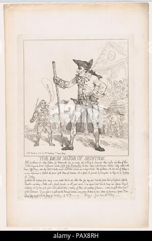 Il grande tamburo di sedizione. Artista: Thomas Rowlandson (British, Londra Londra 1757-1827). Dimensioni: foglio: 18 11/16 × 11 15/16 in. (47,5 × 30,3 cm) Piastra: 13 7/8 × 9 13/16 in. (35,2 × 24,9 cm). Pubblicato in: Londra. Editore: Elizabeth Darchery (British, attivo 1780-84). Oggetto: Charles James Fox (British, 1749-1806); il barone Edward Thurlow (British, Norfolk 1731-1806 Brighton); cappa Samuele, primo Visconte cofano (British, 1724-1816); Charles Jenkinson; John Stuart, 3° Earl of Bute (British, nata in Scozia, Edimburgo 1713-1792 Londra). Data: Marzo 29, 1784. Museo: Metropolitan Museum of Art, N Foto Stock