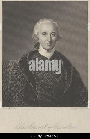 Charles Carrol di Carrolton. Artista: Asher Brown Durand (American, Jefferson, New Jersey 1796-1886 Maplewood, New Jersey); dopo Chester (Charles) Harding (American, Conway, Massachusetts 1792-1866 Boston, Massachusetts). Dimensioni: piastra: 8 7/8 x 6 9/16 in. (22,5 x 16,7 cm). Editore: James Aringa (American, 1794-1867). Sitter: Charles Carroll (American, Annapolis, Maryland 1737-1832). Data: 1835. Museo: Metropolitan Museum of Art di New York, Stati Uniti d'America. Foto Stock