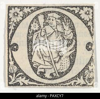 Decorate alfabeto romano. Artista: Anonimo, Francese del XV secolo. Dimensioni: foglio: 1 5/16 x 1 7/16 in. (3,4 × 3,6 cm). Data: ca. 1499. Museo: Metropolitan Museum of Art di New York, Stati Uniti d'America. Foto Stock