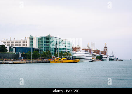 Vista del Navy Pier, in Chicago, Illinois Foto Stock