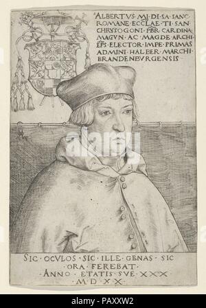 Il Cardinale Albrecht di Brandeburgo. Artista: Lucas Cranach il Vecchio (tedesco, Kronach 1472-1553 Weimar). Dimensioni: foglio: 6 5/8 x 4 1/2 in. (16,9 × 11,5 cm). Data: 1520. Museo: Metropolitan Museum of Art di New York, Stati Uniti d'America. Foto Stock