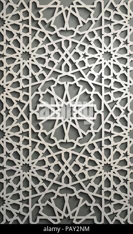 Ornamento islamica , vettore motiff persiano . 3d il ramadan round islamico gli elementi di configurazione di . Geometriche ornamentali circolare arabo vettore simbolo . Illustrazione Vettoriale