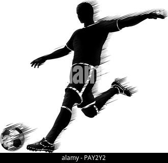 Soccer Football Player Sport concetto Silhouette Illustrazione Vettoriale