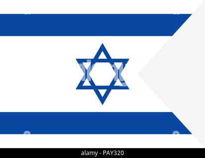 Bandiera di Israele. Simbolo del Giorno di indipendenza, souvenir soccer game banner, lingua, pulsante icona. Illustrazione Vettoriale